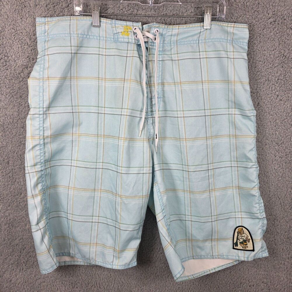 Kanvas By Katin Board Shorts Mens 38 Custom Surf Trunks Blue Surfside CA